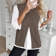 thumbnail image 7 of Fewfanhot Women's Mock Neck Knit Sleeveless Vest, Asymmetrical Wrap Split Sweater Tank, Casual Loose Fit Knitwear Top, S-XL, 7 of 7