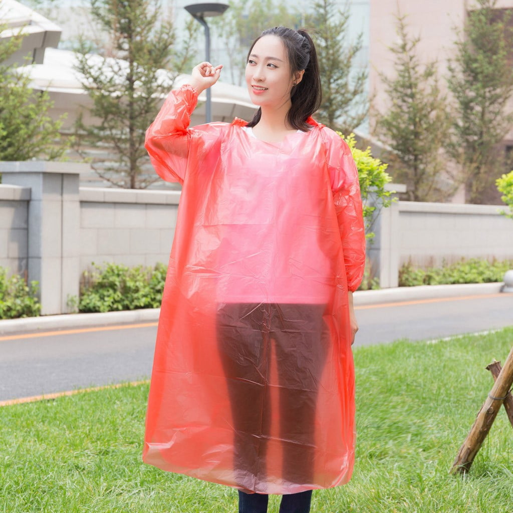 Disposable Rain Ponchos Family Pack Emergency Waterproof Clear Ponchos with Hood Disposable Raincoat 5 Pack Walmart