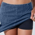 thumbnail image 2 of Ashirexll Summer Shorts for Women Fashion High Waist Denim Skirt Slim Thin Hip Lifting Tight with Bottoms Womens Shorts Blue XXL, 2 of 6