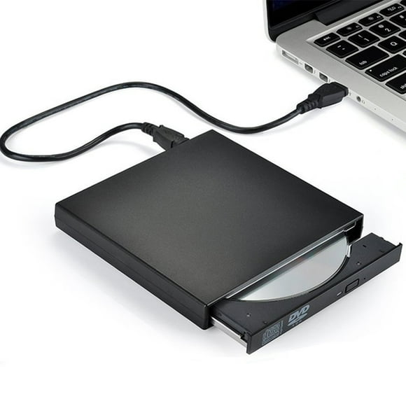 USB2.0 CD Drive, External Protable External DVD Drive, USB Slim Portable CD-RW DVD-R Combo Burner Writer Player for Laptop Notebook PC Desktop Computer, Black