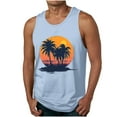 thumbnail image 5 of Fnnxeal Men's Lightweight Polyester Tank Top Print Casual Sleeveless Summer Breathable Tank Top for Men Light Blue, 5 of 5