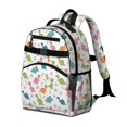 thumbnail image 2 of White Dinosaurs Flowers Pattern Cute School Backpack Bag for School with Padded Back and Adjustable Shoulder Straps 15.25"x11.5"x5.25", 2 of 5