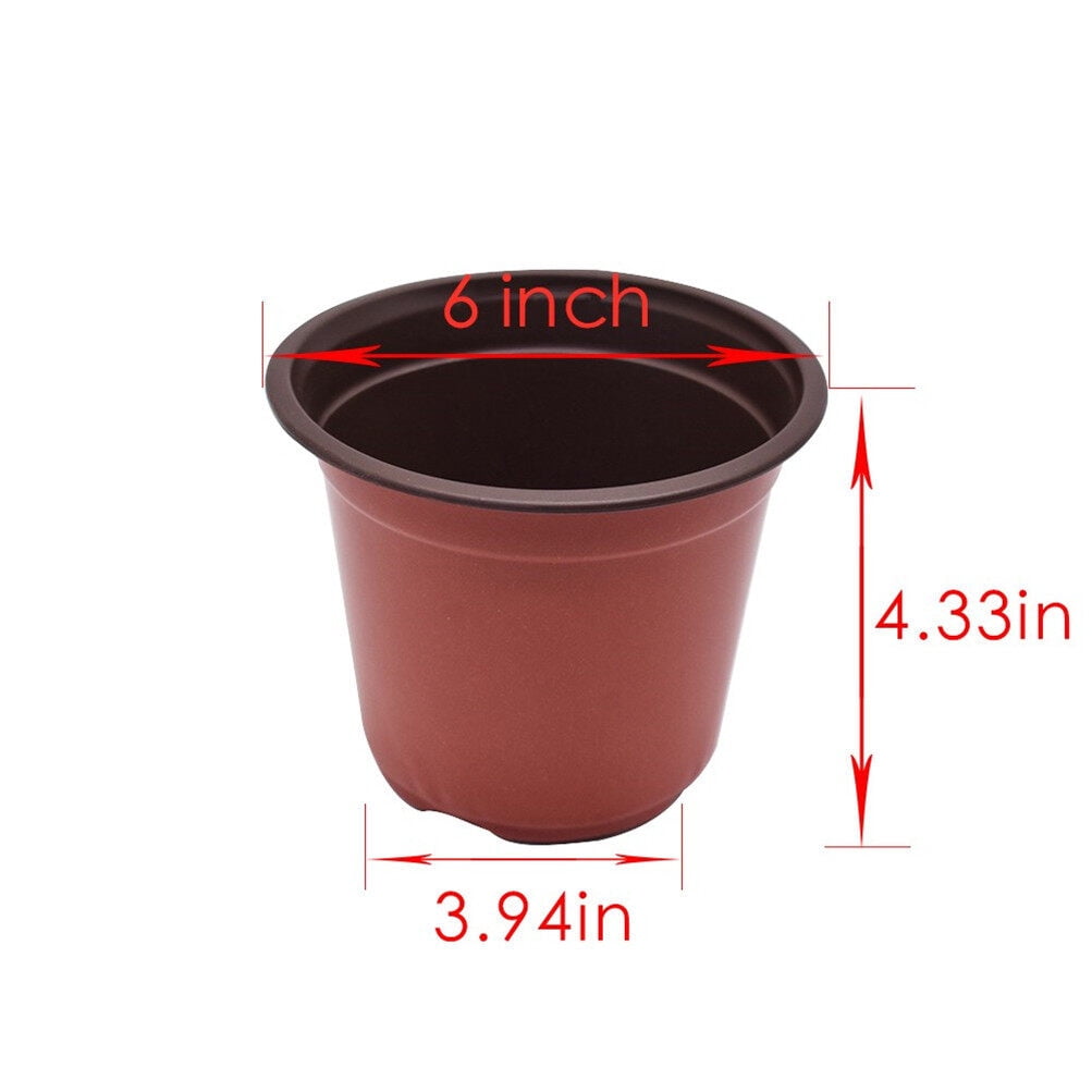 100Pcs 5.9" Plastic Plants Nursery Pot Seedlings Flower Plant Container Seed Starting Pots