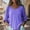 Purple, variant on Women's Casual Chic Tunic - Relaxed Fit V-Neck Long Sleeve - Breathable Linen Blend Oversized Blouse