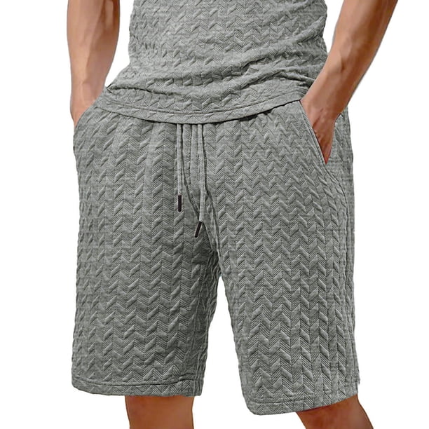 Pantalones Elásticos de la Cintura de los Hombres de Color Sólido Moda Casual con Bolsillos Encaje de la Cintura Pantalones Cortos, Pantalones Cómodos para Diarios