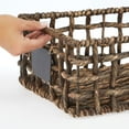 thumbnail image 5 of mDesign Water Hyacinth Open Weave Basket, Chalkboard Label, 6 Pack, Brown Wash, 5 of 8