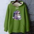 thumbnail image 7 of Women's Christmas Print Loose Casual Long Sleeve Hooded Sweatshirt, Festive Fall Winter Wear with Comfortable Fit and Holiday Design for Seasonal Activities,Green,XL, 7 of 7