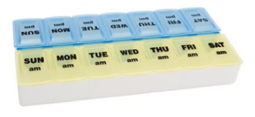 Twice-a-day Weekly Pill Organizer (Assorted Colors)