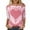 Light Pink-3, variant on Valentine's Shirt Women Plus Size Love Heart Arrow Print 3/4 Sleeve Raglan Baseball Tee Blouse