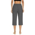 thumbnail image 7 of ABATAB Women's Yoga Capri Pants Loose Soft Workout Cycling Capris Casual Lounge Athletic Sports Croppped Pants with Pockets, 7 of 7