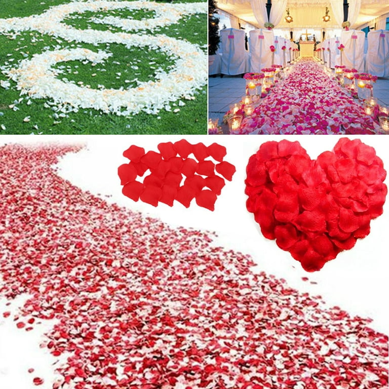 1000pcs Lifelike Artificial Silk Red Rose Petals Decorations for Wedding  Party