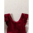 thumbnail image 4 of Bagilaanoe Toddler Baby Girl Velvet Jumpsuit Fly Sleeve Romper Overalls 6M 12M 18M 24M 3T 4T Kids Long Flared Pants Autumn Winter Outfits, 4 of 8