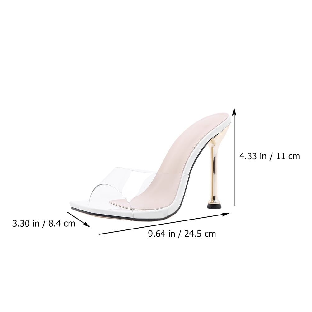 Rosarivae 1 Pair of Plated Heel Shoes Transparent Design High Heels Outdoor  Slippers 