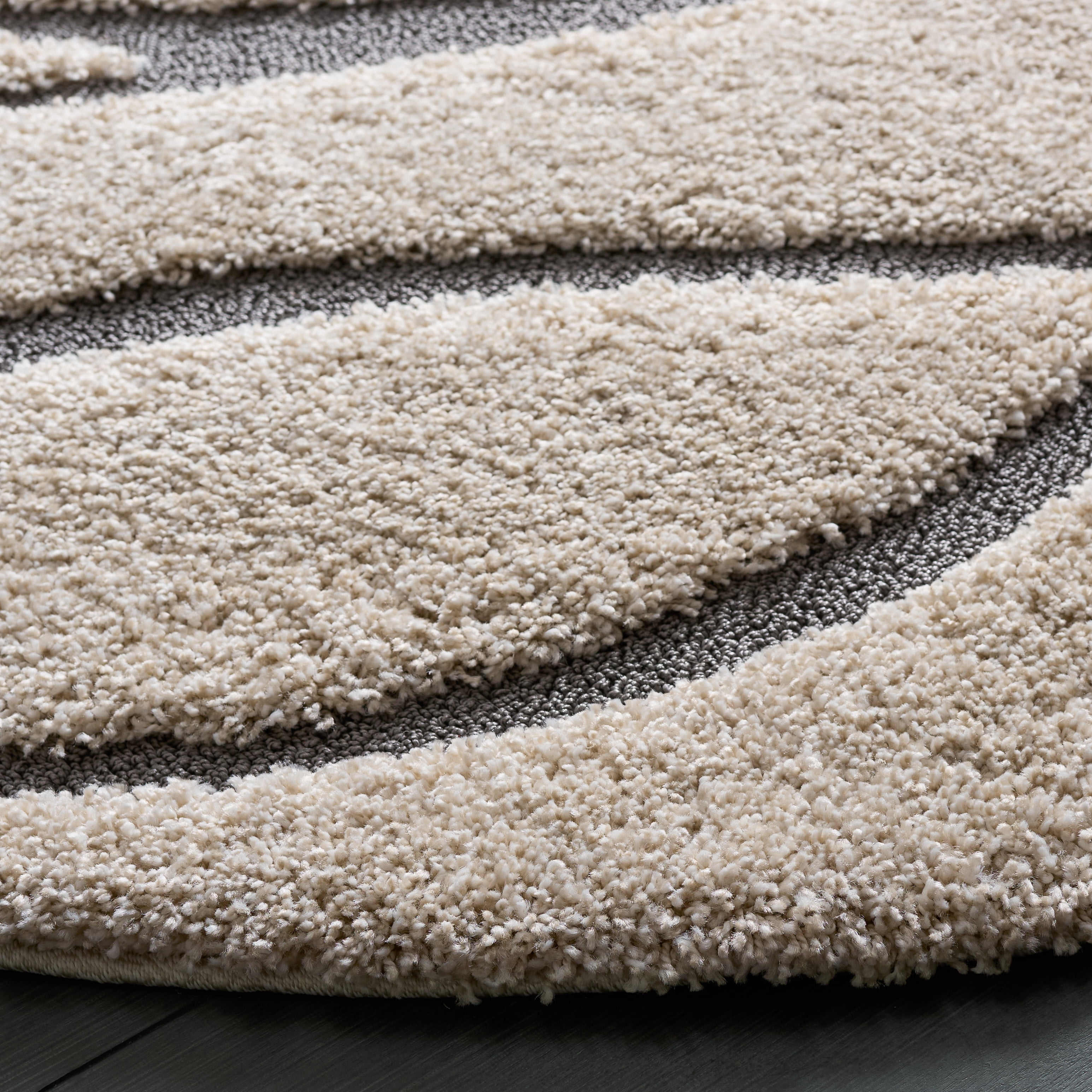 Safavieh Florida Tamzen Abstract Shag Area Rug, Cream/Gray, 3' x 3' Round