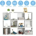 thumbnail image 5 of HYJY 12-Compartment Open Shelf Bookcase 47 inch Wide Cube Storage Organizer Wood Cubical Bookshelves Closet Cabinet Display Unit with 6 Removable Back Panels for Living Room Bedroom, White, 5 of 13