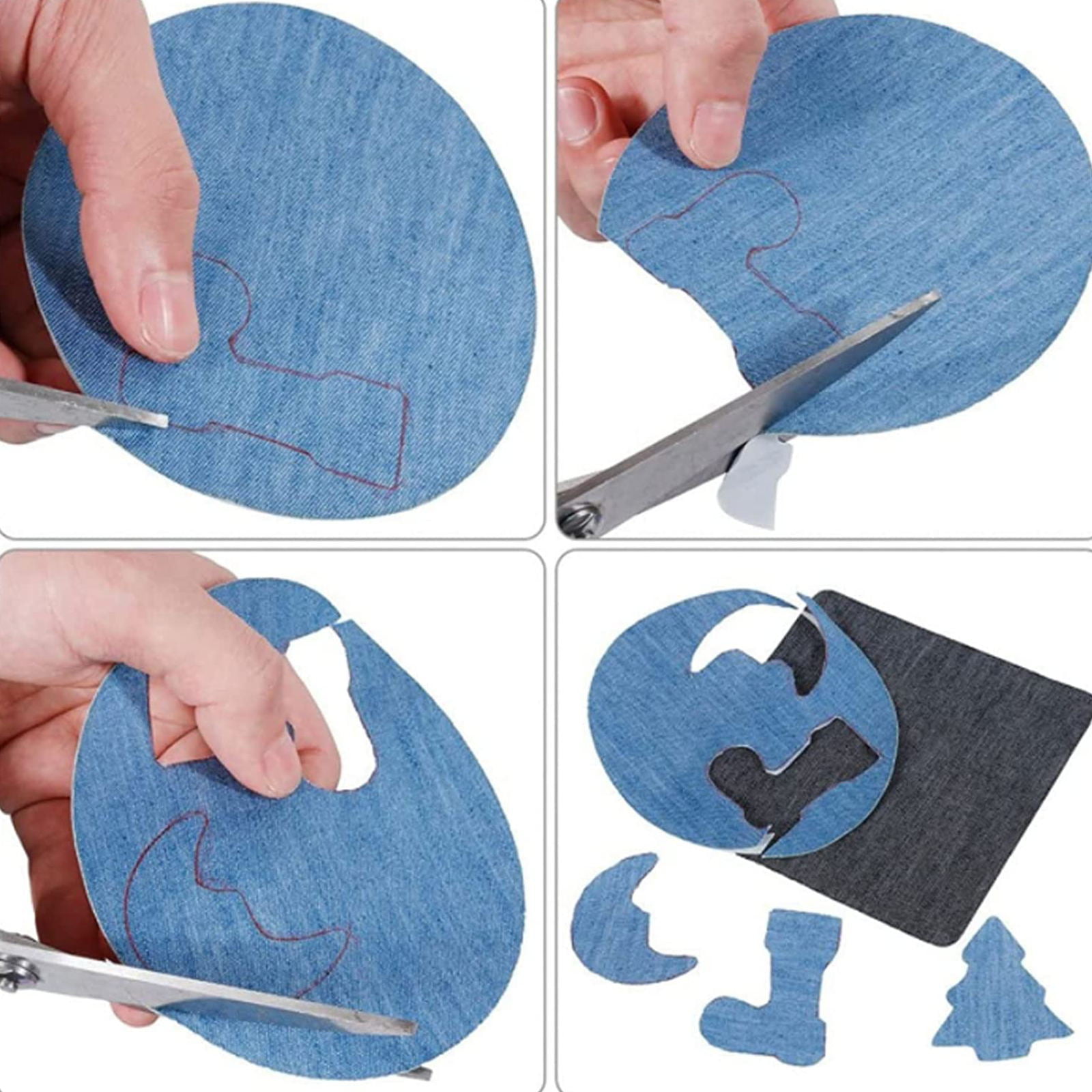 1.5 Meters Iron on Patches Denim Patches Kit for Inside Jeans Clothing  Repair Mending Jeans Trousers Fabric Patches Denim Craft