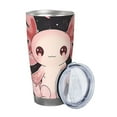 thumbnail image 2 of Rocae Cute Axolotl Sakura Blossoms for 20 Ounces Stainless Steel Insulted Tumbler Car Cup Drink Mug Inspirational Graduate Present-Straw Three-piece Set, 2 of 8