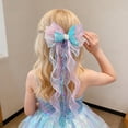 thumbnail image 5 of YUEHUA Girls Hair Clips with Long Fabric Ribbon Bows for Party Decoration, Paired with Mermaid Swimsuit, 5 of 6
