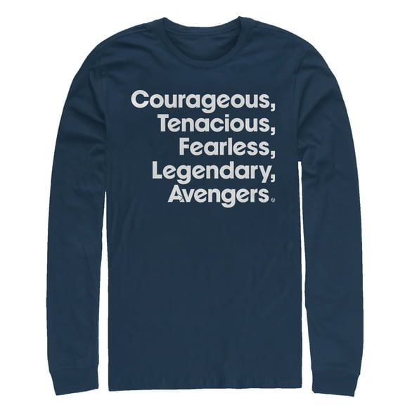 Men's Marvel Avengers: Endgame Heroic Qualities Long Sleeve Shirt Navy Blue Medium