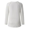 thumbnail image 2 of Arlun,Sexy V-Neck Womens T Shirts Casual Thin Loose Fit Splicing Solid Color Tee Shirts Tops Women's Soft Lightweight Long Sleeve Fall Tshirts Clothes White XL, 2 of 5