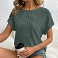 thumbnail image 6 of Women Shirts Summer Sweaters Regular Fit Short Sleeve Tunic Tops 2025 Dressy Casual Business Blouses, 6 of 9