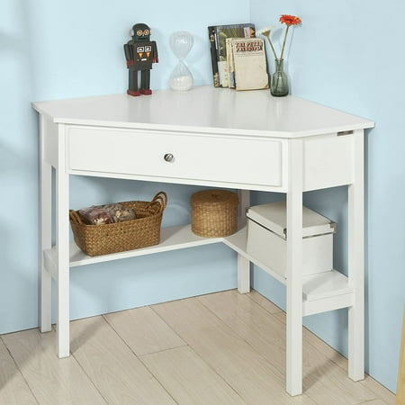 So Fwt31 W Wood Corner Desk With Drawer And Storage Shelf Triangle Table Home Office Computer Workstation White Canada - Corner Wall Table So Fwt31 W Wood Corner Desk With Drawer And Storage Shelf Triangle Table Home Office Computer Workstation White Canada - Corner Wall Table