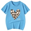 thumbnail image 3 of Yiyuu Little Girls Leopard Heart Print T-Shirt Casual Short Sleeve T Shirt, Sizes 3-13, 3 of 3