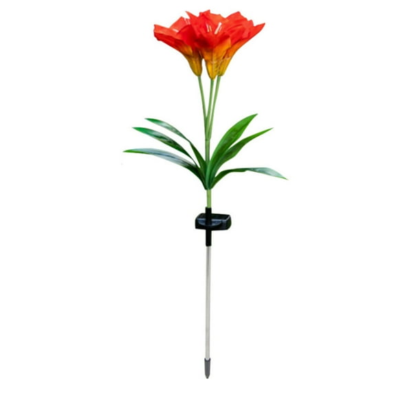 WORGEOUS  Garden LED Lights Outdoor Lawn Lamp Orange Flower