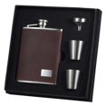 thumbnail image 1 of Visol VSET38-1194 Hunter Dark Brown Leather 6 oz Deluxe Flask Gift Set, 1 of 1
