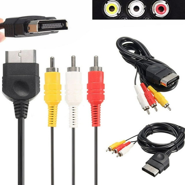 Câble AV Composite Audio Vidéo 1,8 m 3 RCA Fil TV Maison Cordon pour Console Xbox