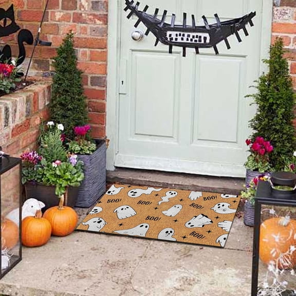 Funny Halloween Door Mat - Decorative Outdoor Entrance Rug with Spooky Design - Non- Farmhouse Floor Mat for Porch, Kitchen & Home Decor