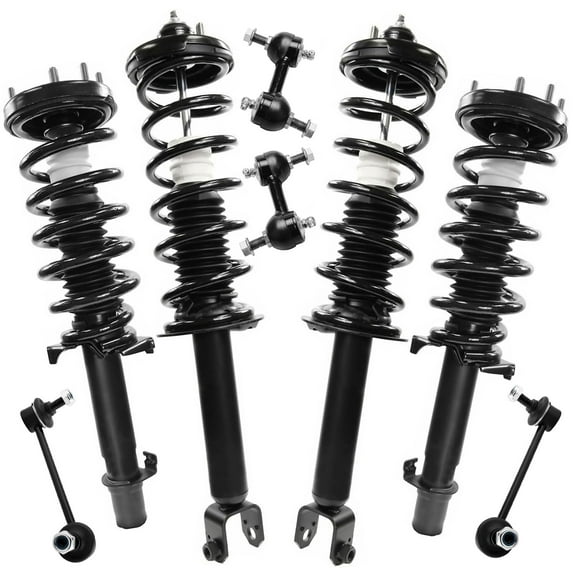 Detroit Axle - 8pc Front and Rear Suspension Kit for Acura 2009 2010 2011 2012 TSX, 4 Struts with Coil Spring Assembly 4 Sway Bar End Links Replacement