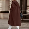 thumbnail image 4 of qucoqpe Womens Oversized Long Hooded Overcoat Casual Open Front Cardigan Sweaters for Women Trendy Elegant Peacoat Warm Trench Coat Jackets, 4 of 5