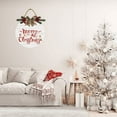 thumbnail image 3 of Eveokoki 11" Merry Xmas Decorations Welcome Signs for Front Door, Classical Christmas Wreath Hanging Xmas Ornaments for Home Wall Decor, 3 of 5