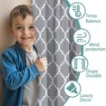 thumbnail image 3 of Blackout Kids Curtains,Gray Geometric Quatrefoil Pattern Childrens Insulated Curtains Set Of 2,Bedroom Essentials,Toddler Room Decor 42x54in(106x137cm), 3 of 5