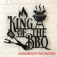 thumbnail image 2 of Handmadetneonsign Personalized King Of The BBQ Metal Wall Art LED Light - Custom Backyard Grill Sign, 2 of 3