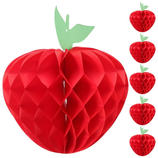 6pcs Apple Honeycomb Centerpiece Decorations School Decorations Apple Honeycomb Garland