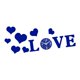 thumbnail image 4 of Pegatina de reloj de pared con forma de corazón de amor, acabado de espejo práctico y elegante. Azul, 4 of 9
