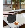 thumbnail image 3 of Black Burlap Texture Toaster Cover 2 Slice, Small Kitchen Appliance Covers, Farmhouse Vintage Black Toaster Oven Cover with Loop, Bread Machine Cover Polyester Dust Cover Protection, 3 of 4