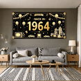 thumbnail image 6 of LUUFILx 1960s Backdrop Banner Retro Party Decorations Vintage Background Photo Booth Props Reunion Decor Music Themed Event Supplies Celebration, 6 of 9