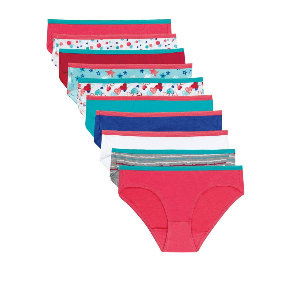 Hanes Hanes Girls' Tagless Breathable Stretch Underwear Briefs, 10