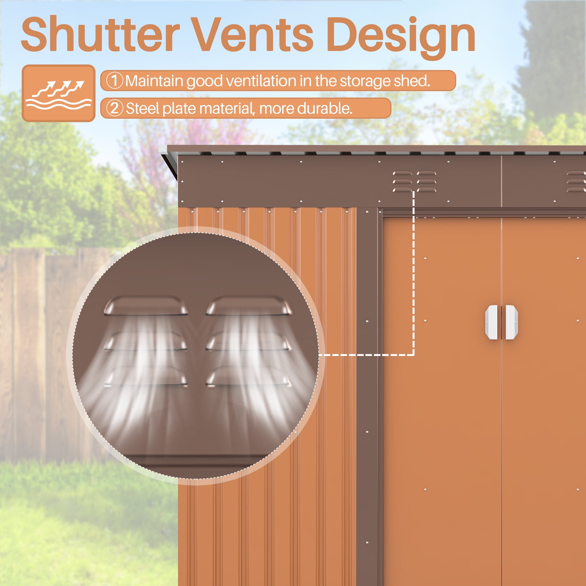 JAXPETY 9 x 4 ft. Metal Storage Shed with Galvanized Steel Roof, Lockable Doors for Backyard, Patio, Lawn, Gray