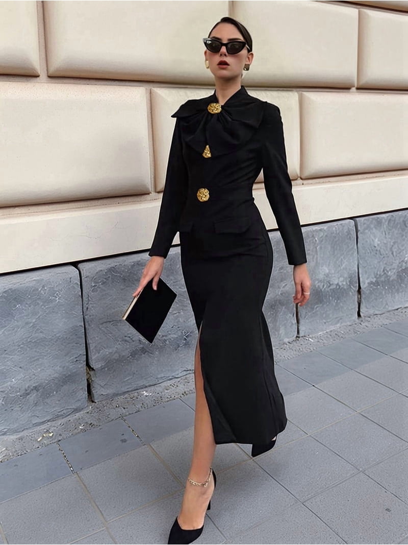 midi dress for formal event Midi Dress - For Women - Ruched Wrap Bodice - V-Neck Sleeveless - Front  Slit - Elegant Formal Style