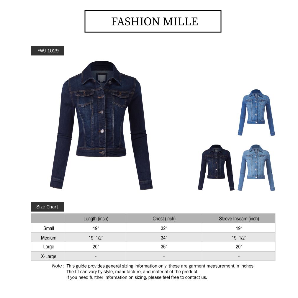 FashionMille Regular Slim Fit Washed Denim Women Jacket Jean Jacket - image 2 of 5