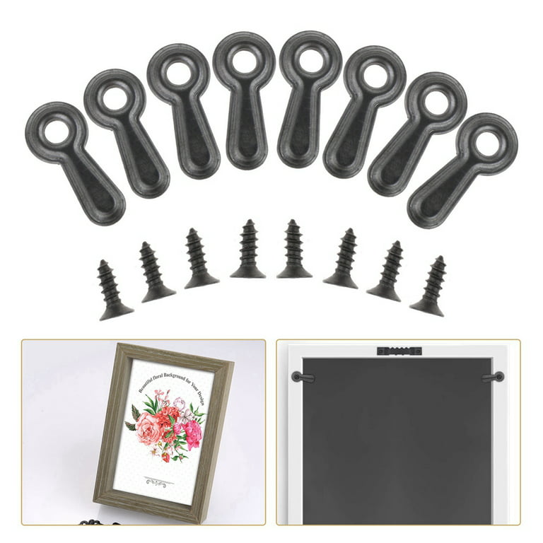 Picture Frame Turn Button Fasteners Set, 100 PCS Picture Frame Backing Clips  Photo Frame Hardware Clips with 100 Pieces Screws for Hanging Pictures,  Photos, Drawing by PinCute (Black)