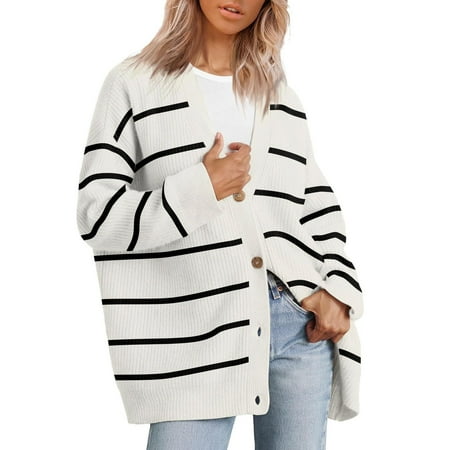 

Women S Sweaters Casual 2024 Lightweight Solid Color Button Down Cardigan Beige Xl