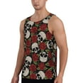 thumbnail image 2 of Haiem Red Rose Skull Men Workout Tank Top Gym Bodybuilding Sleeveless Muscle T Shirts Athletic Tank Breathable Workout Shirt-3X-Large, 2 of 9