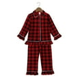thumbnail image 2 of Otqutp 0-10 Years Kids Boys Girls Pajamas Set Toddler Button-Down Plaid Long Sleeve T-Shirt Top + Pants 2PCS Christmas Outfits Clothes(Red-b,3-4 Years), 2 of 9