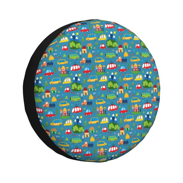 Fotbe Cars Transportation Funda de Llanta de Repuesto con Estampado, Engrosada, Ajuste Universal para Jeep, Remolque, RV, SUV, Camión-14 inch