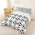 thumbnail image 2 of Erosebridal Cute Soccer Pattern Queen Comforter Set,Football Sport Ball Games Kids Bedding Comforter Set,Reversible 3-Piece, 2 of 7